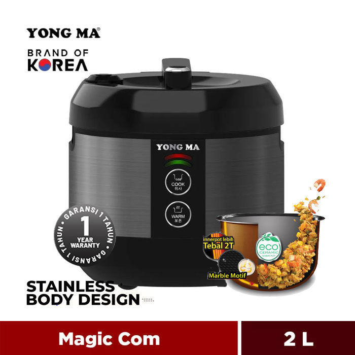 Yong Ma Magic Com Rice Cooker 2 Liter - SMC1213 | SMC-1213 Black